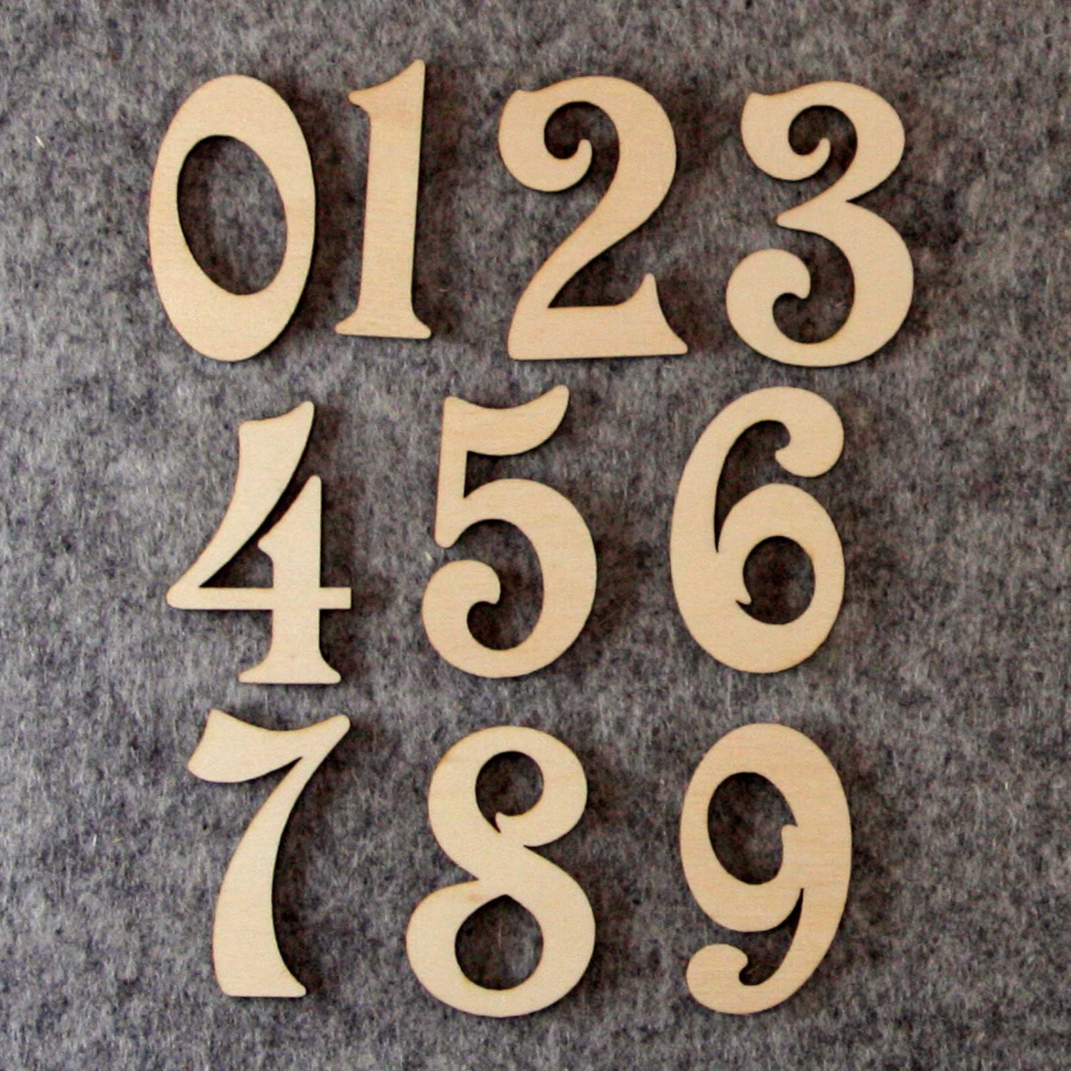 Victoria Font Number Set 0-9 3mm Plywood 10 Characters