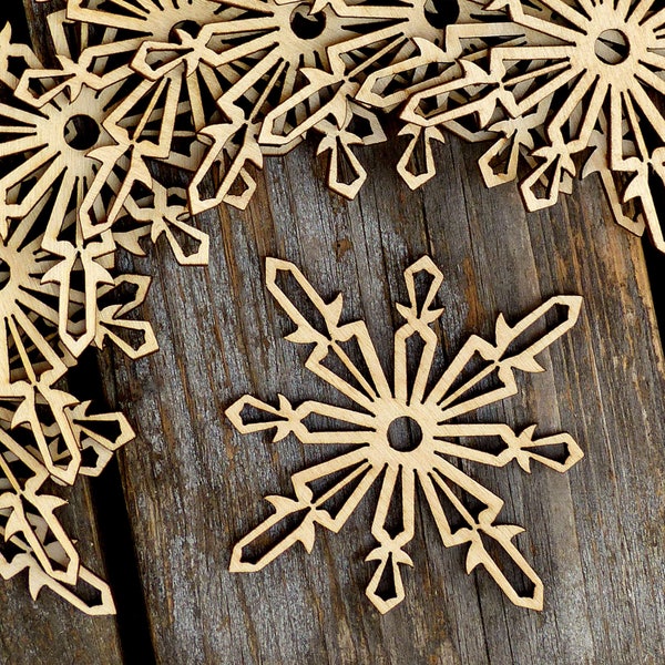 10x Wooden Plain Snowflake C Craft Shape 3mm Ply Christmas Decoration snow