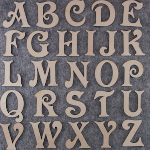 Victoria Font Alphabet Set Letras maiúsculas A-Z 3mm Contraplacado 26 caracteres