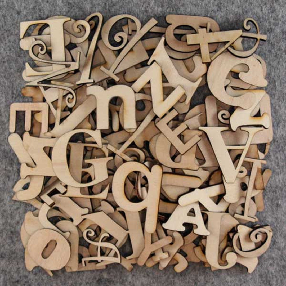 Wood Letters: 3-3.25 Laser Cut 2mm Plywood 3-Ply x26 Block - 775749225228