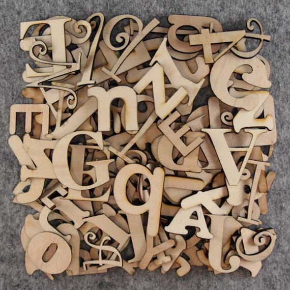 Meer dan 75 houten letters ambachtelijke vorm -