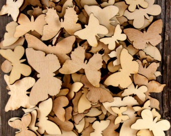 75+ Wooden Mix Butterfly Craft Shapes Plain 3mm Ply Small 2-4cm High