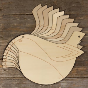 10x Pájaro volador de madera petirrojo estilo moderno formas artesanales 3 mm madera contrachapada Navidad