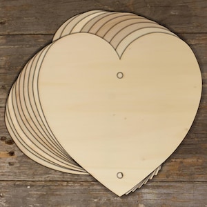 10x Corazón de madera curvilíneo para manualidades, 3 mm de espesor, para San Valentín