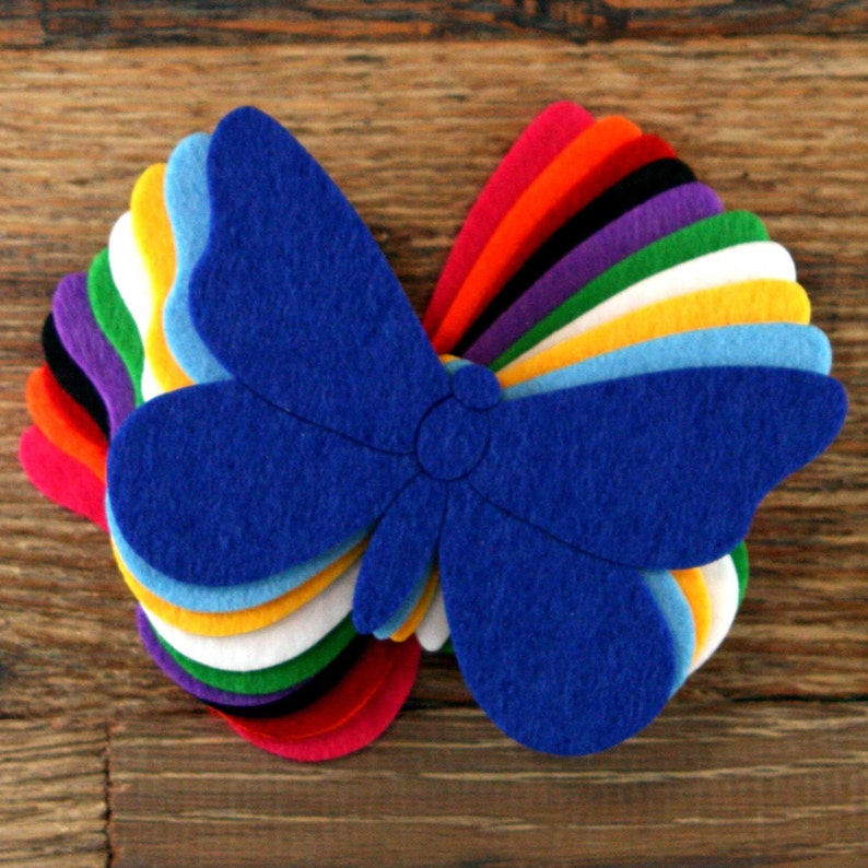Felt Fly 10x 3mm Thick Felt Simple Butterfly Style B Craft Shapes Insect and ...