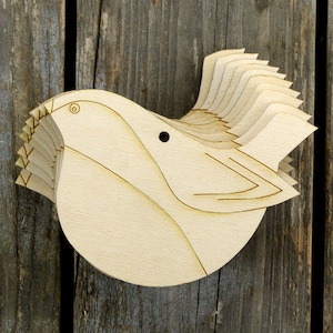 10x Wooden Robin Flying Bird Modern Style Craft Shapes 3mm Plywood Christmas