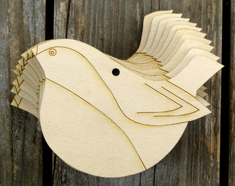 10x Wooden Robin Flying Bird Modern Style Craft Shapes 3mm Plywood Christmas