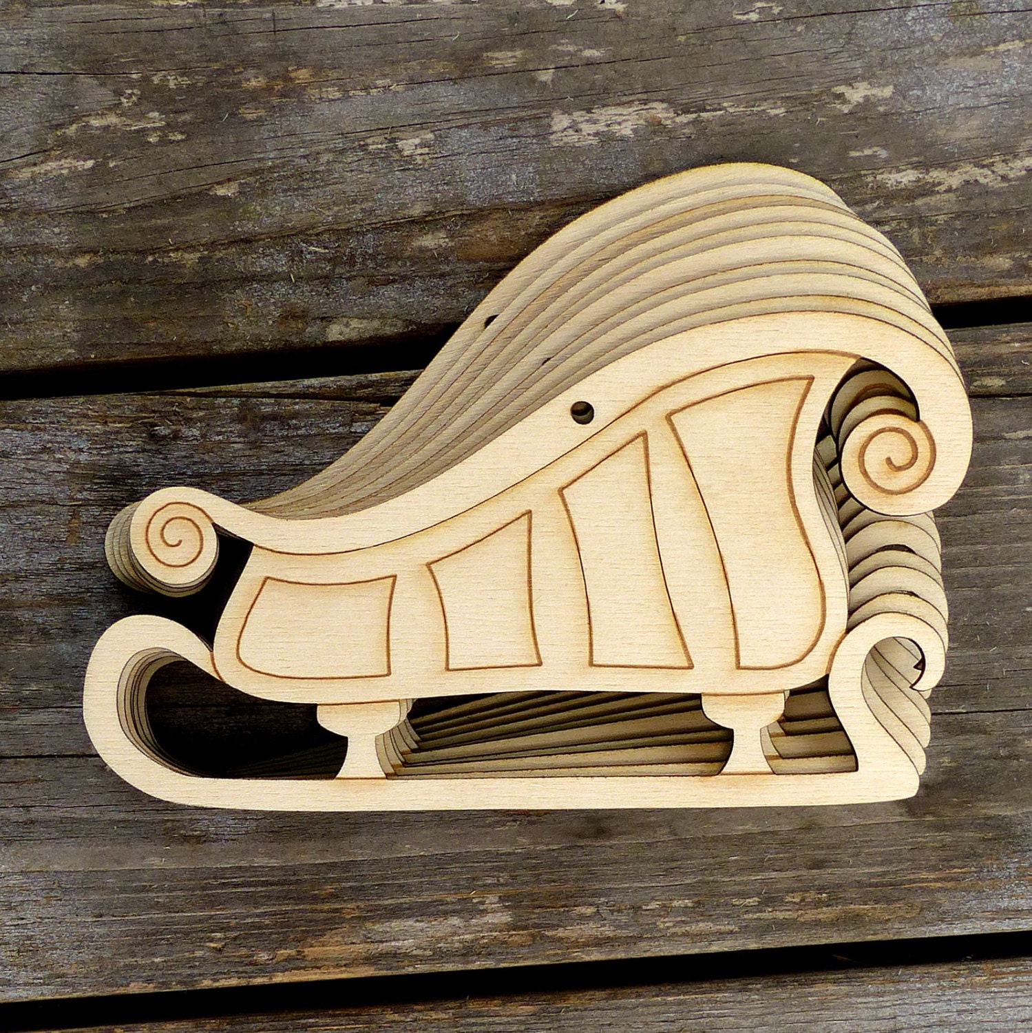 10x Wooden Christmas Santa Sleigh Craft Shapes 3mm Plywood | Etsy