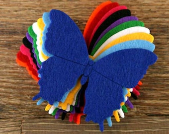 10 figuras de fieltro de 3 mm de grosor con forma de mariposa, ideales para manualidades, inspiradas en insectos y fauna silvestre.