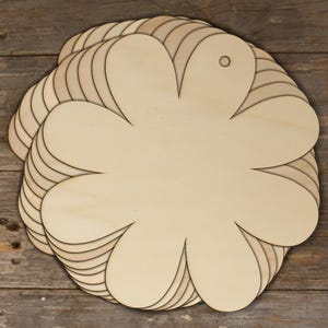 10x Forme artigianali semplici in legno a forma di margherita, testa di fiore in compensato da 3 mm