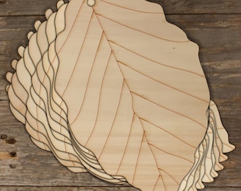 10x Wooden Beech European Leaf Acurate Craft Shape 3mm Ply Plants Trees