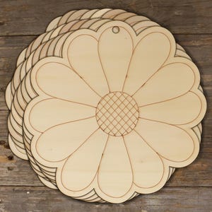 10x margherite in legno con dettagli di fiori a forma di fumetto, 3 mm di compensato, alberi primaverili da giardino