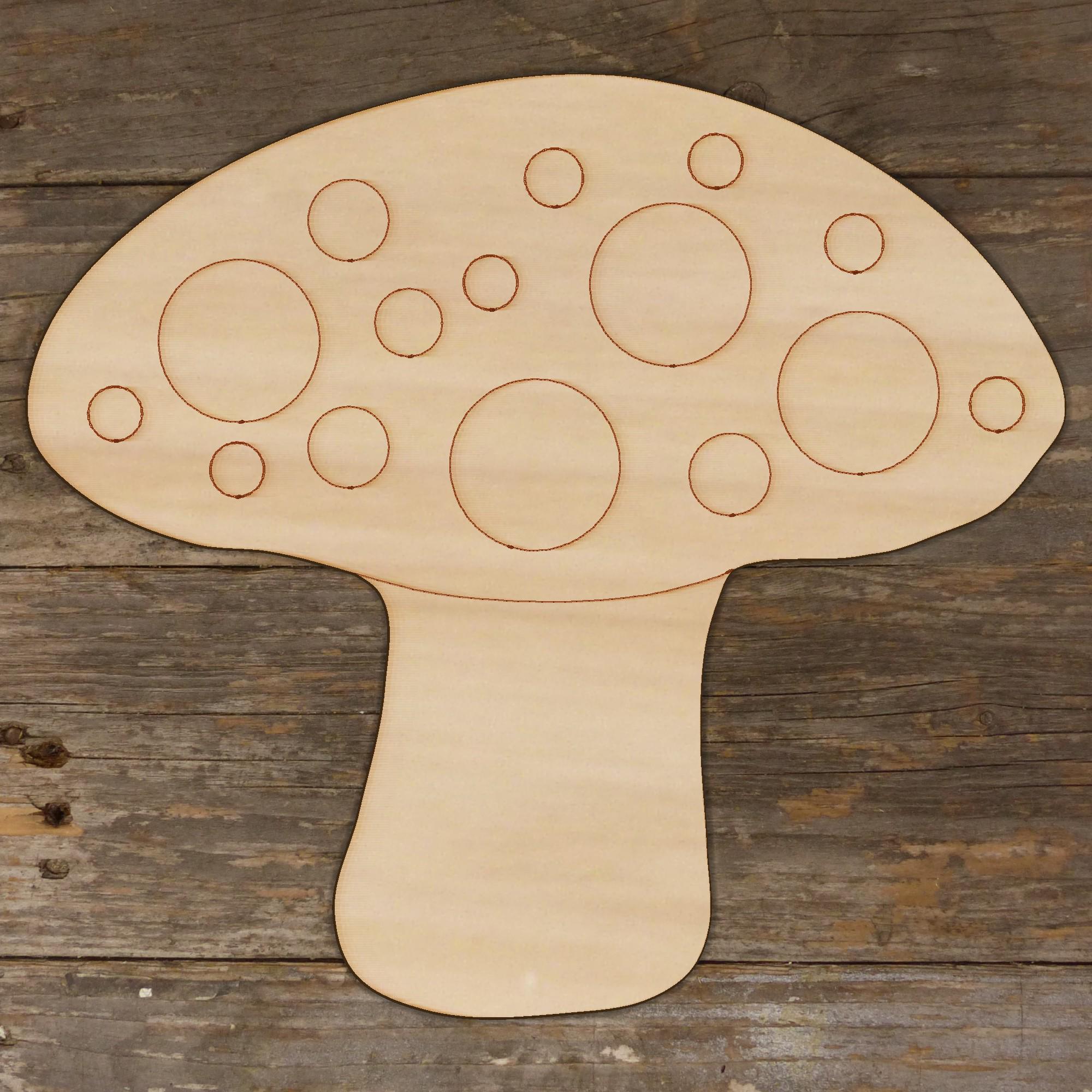 10x Wooden Toadstool Craft Shapes 3mm Plywood With Detail Mushroom ...