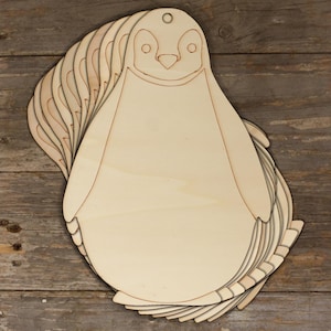 10x Holz Einfach Cartoon Pinguin Handwerk Formen 3mm Polar Vogel Winter Zoo Tier