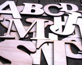 6mm Thick Plywood Mixed Alphabet Set.  Mixed Font and Between 10cm and 20cm high