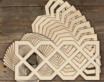 10x Wooden Ribbon Celtic Knot Craft Shape 3mm Ply Geometric Patterns