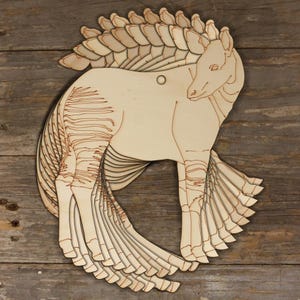 10 x houten safari okapi staand knutselvorm 3 mm laag Afrikaanse dieren wilde prooi
