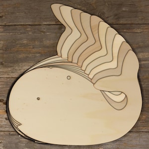 10 figuras de madera con forma de ballena nadando de cómic, 3 mm de espesor, Sealife Seaside