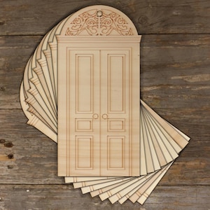 10x Puerta de madera estilo Art Nouveau A Craft Shapes 3 mm Madera contrachapada Arquitectura