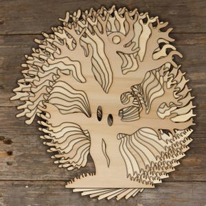 10x Forme di legno spaventose per alberi, facce spettrali, decorazioni di Halloween in compensato da 3 mm
