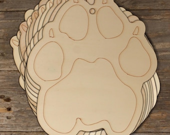 10x Wooden Lion African Paw Print Craft Shape 3mm Ply Safari Animal