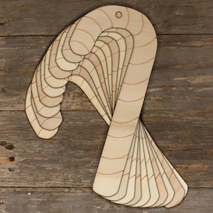 10x Bastones de caramelo navideños de madera con formas de manualidades de 3 mm de madera contrachapada para decoración navideña