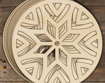 10x Wooden Maroccan Gemetric Circle Simple Craft Shape 3mm Ply