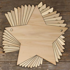 10x 5-zackiger Holzstern in 3mm Ply Space Weihnachten