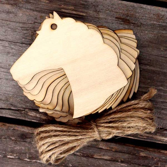 10x Wooden Shetland Pony Horse Head Craft Shapes 3mm Plywood