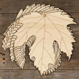 10 hojas de arce de madera para manualidades, formas de 3 mm, madera contrachapada, sicomoro, hoja de árbol de arce