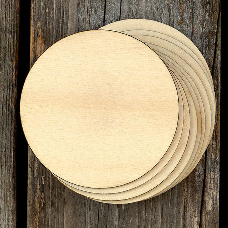 Cheapest wholesale 10x Wooden Plain Round Circles Craft Shapes 3mm