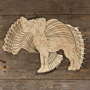 10x Cane crestato cinese in legno in piedi forma artigianale 3mm compensato animali domestici