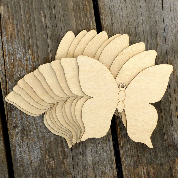 10x Wooden Simple Butterfly Style E Craft Shapes 3mm Plywood Insect and Wildlife