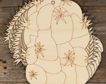 10x Wooden Turks Cap Melocactus Cactus Craft Shape 3mm Ply Desert