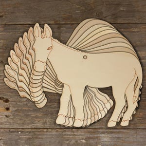 10x Burro de madera de pie Formas de artesanía 3 mm Madera contrachapada Animal Granja Caballo