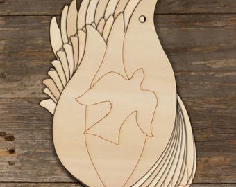 10x Wooden Pentecost Flame with Dove Craft Shape 3mm Ply Christian Youthwork