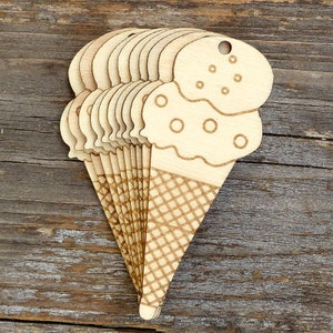 10x Wooden Waffer Cone ice cream Craft Shapes 3mm Plywood Cooking Pudding