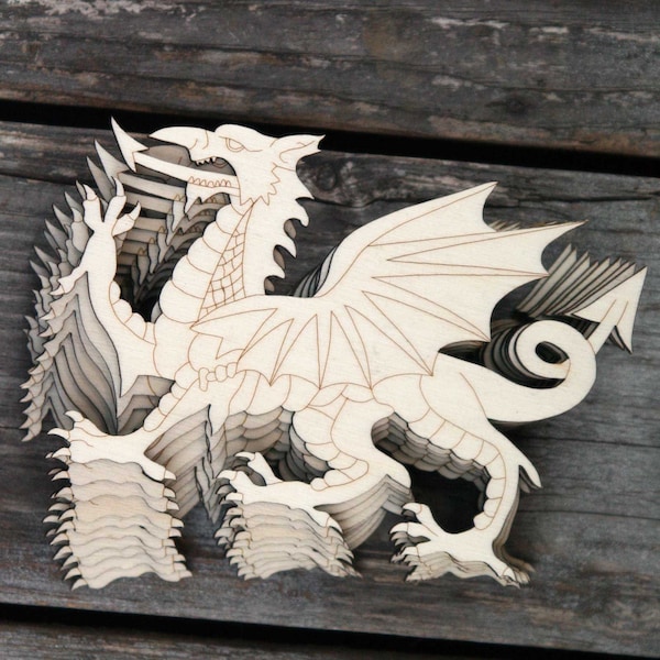 10x Wooden Welsh Red Dragon Y Ddraig Goch Craft Shapes 3mm Plywood with Detail