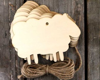 10x Wooden Plain Sheep Craft Shape 3mm Ply