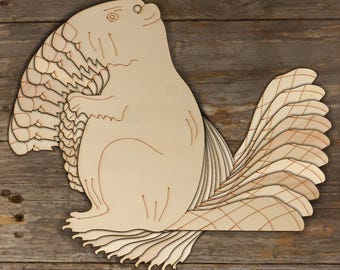 10x Wooden Beaver Accurate Standing Sideon Craft Shape 3mm Ply Wildlife Animals