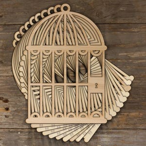 10x Holz Vintage Kuppel Vogelkäfig Leere Form 3mm Sperrholz Haustier Vögel