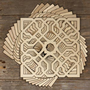 10x Nodo quadrato marocchino in legno Forme artigianali Forme geometriche da 3 mm