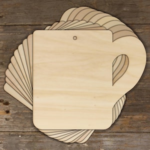 10x Drewniany kubek Prosty Craft Shapes 3 mm Sklejka Naczynia Gorący napój