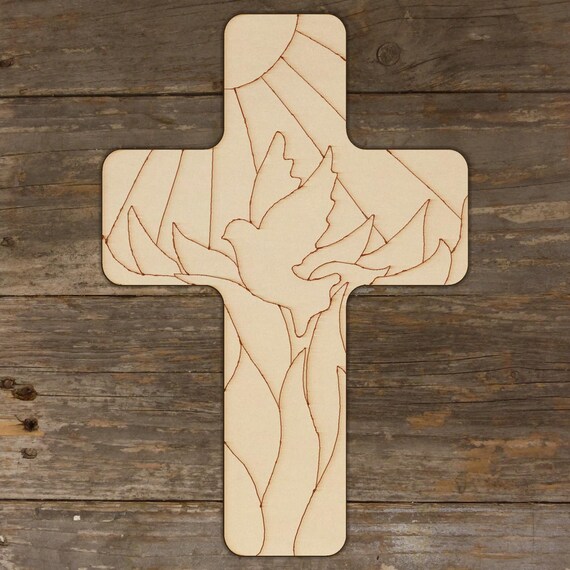 Cross - Laser Cut Out Unfinished Wood Craft Shape REL12 Cross - Laser Cut Out Unfinished Wood Craft Shape REL12
