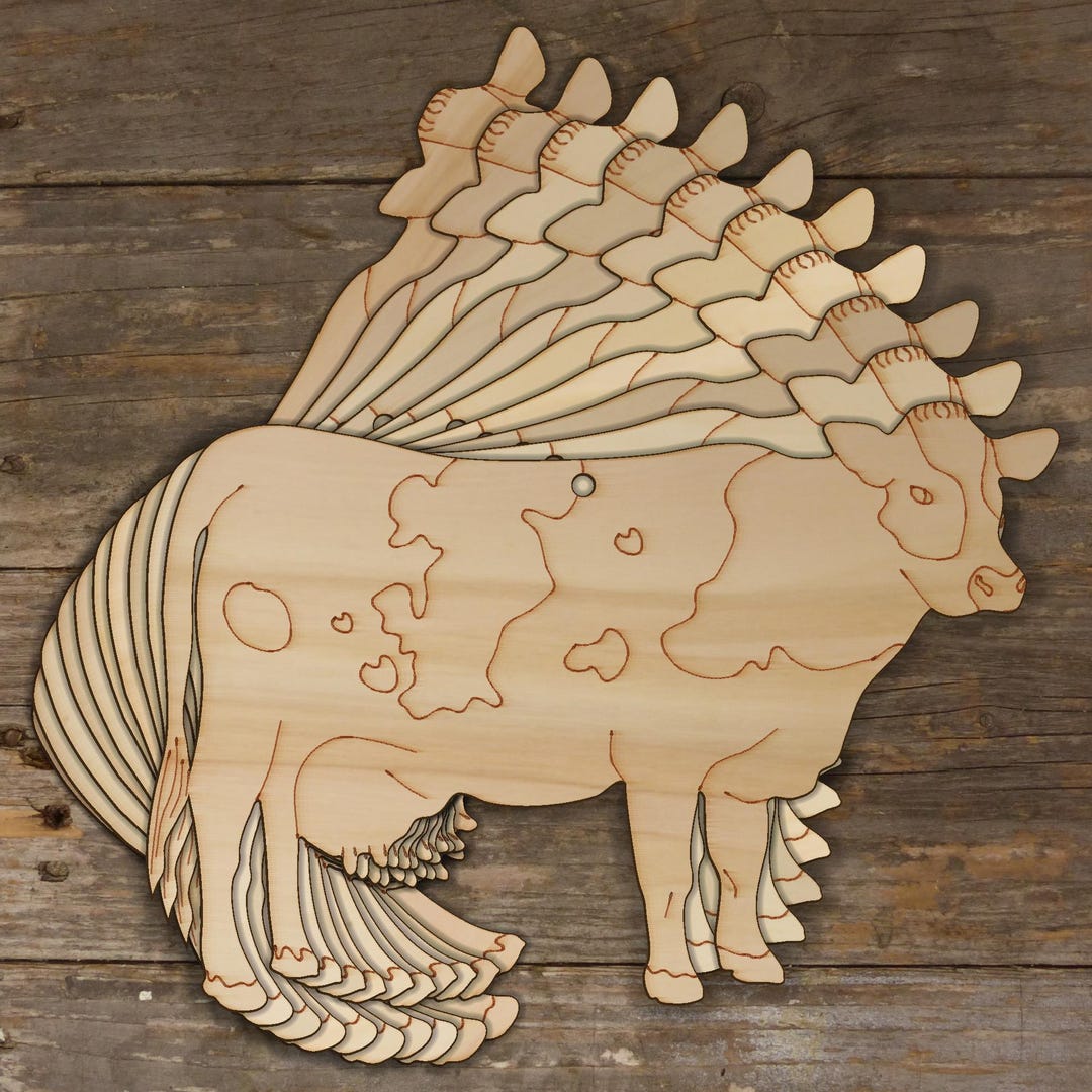 10 X Holzkuh Bastelform - 8x12cm Sperrholz Bauernhoftiere
