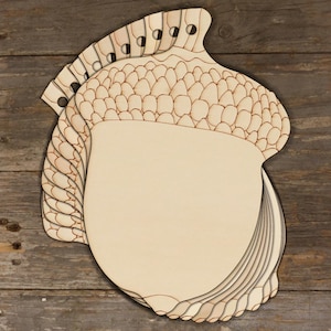 10x Formas de bellota de roble de madera para manualidades, 3 mm, madera contrachapada, fruta Quercus robur