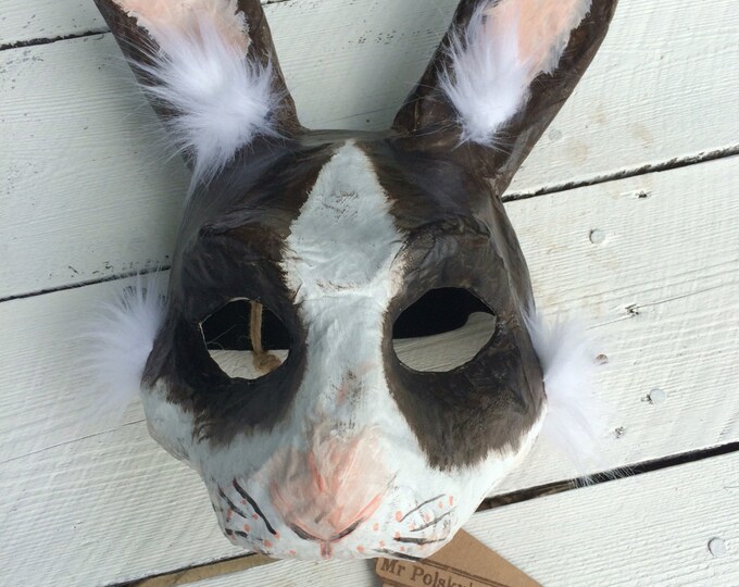 Rabbit Mask/ Paper mache animal mask Etsy