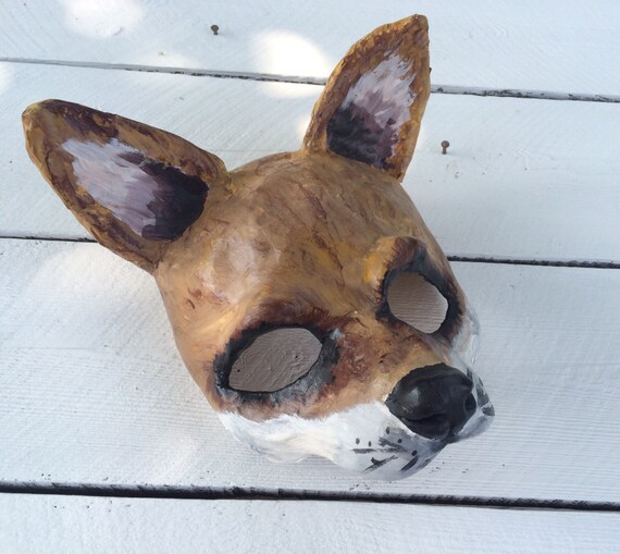 Fox mask/ Paper mache mask/papier mache mask Etsy