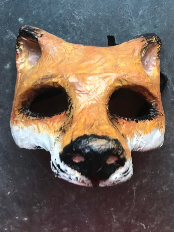 Paper Mache Fox Mask Etsy