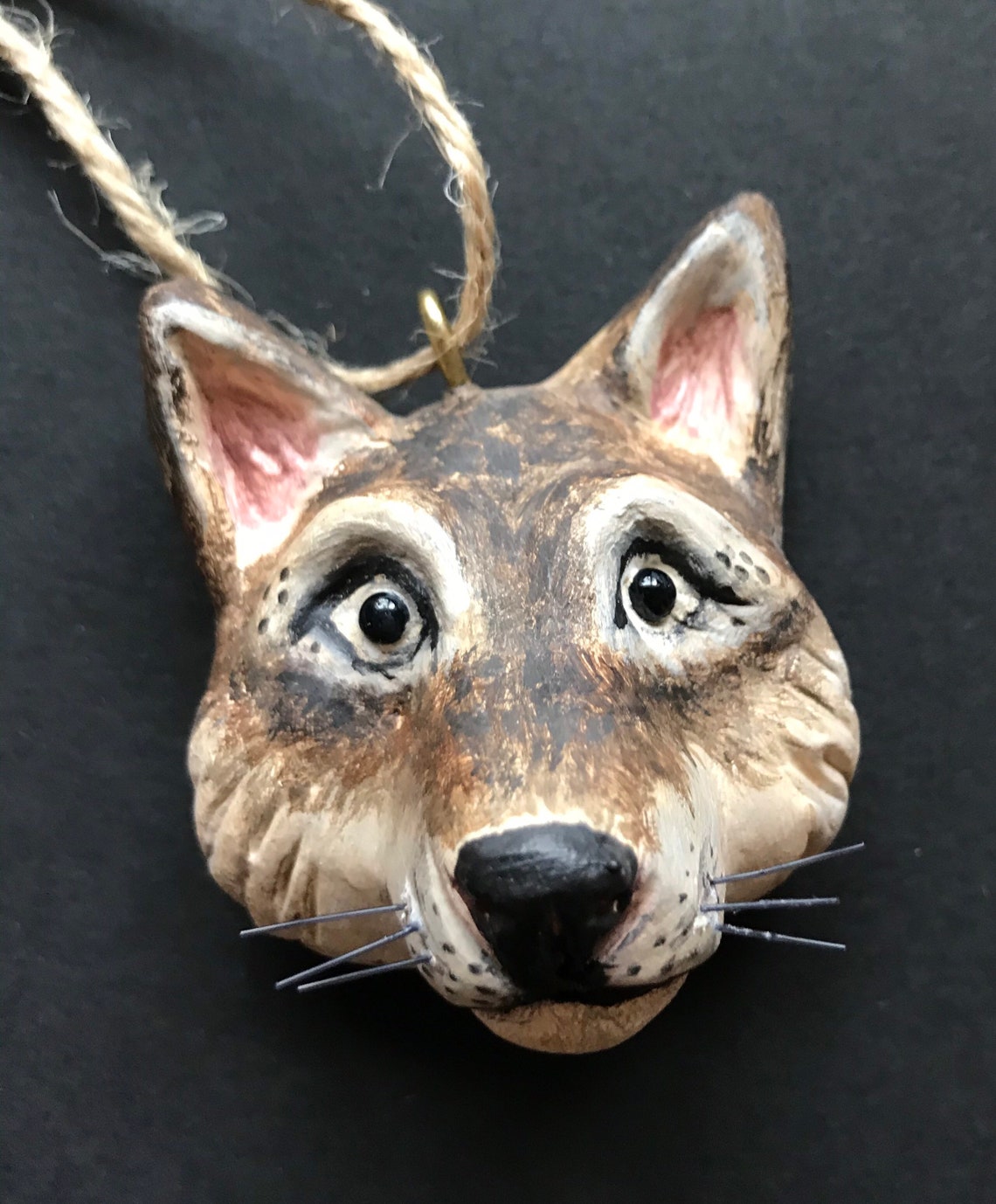 Timber Wolf Decoration/animal Xmas Tree Hanging Decoration/ Etsy